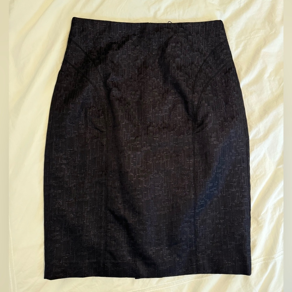 Magaschoni Textured Black Pencil Skirt NWT